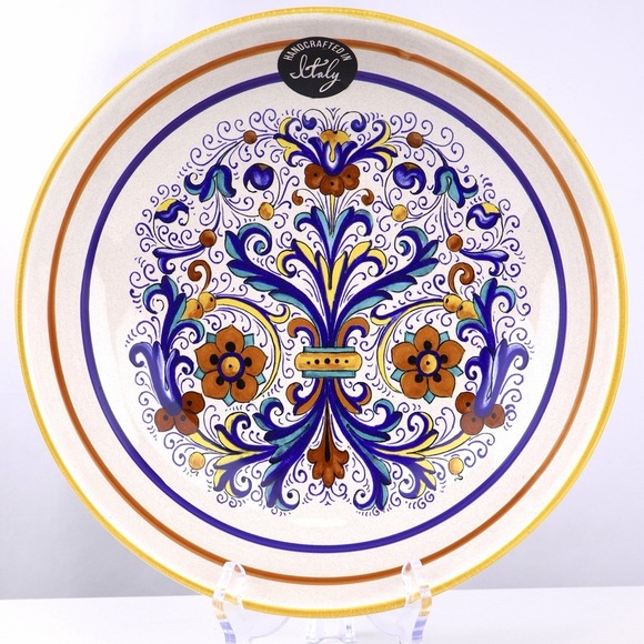 Novara Other - Deruta Ricco Italian Pottery Serving Bowl 13" Hand Painted Ceramica Nova Italy
